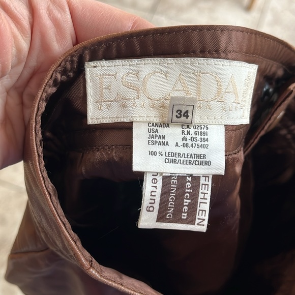 Vintage Escada Leather Pencil Skirt - Picture 6 of 8